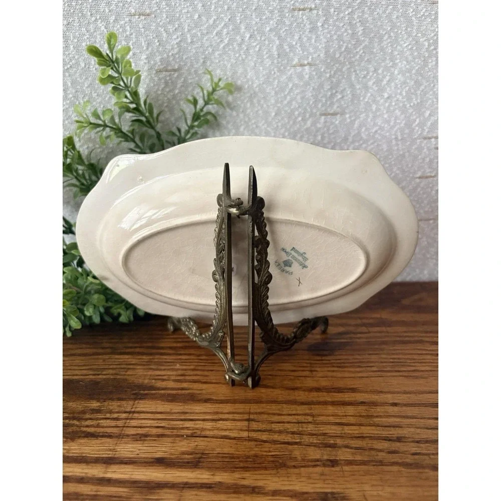Antique Johnson Bros Pareek England Floral Oval Side Dish Server 8